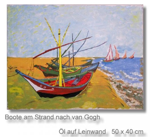 Boote am Strand nach van Gogh